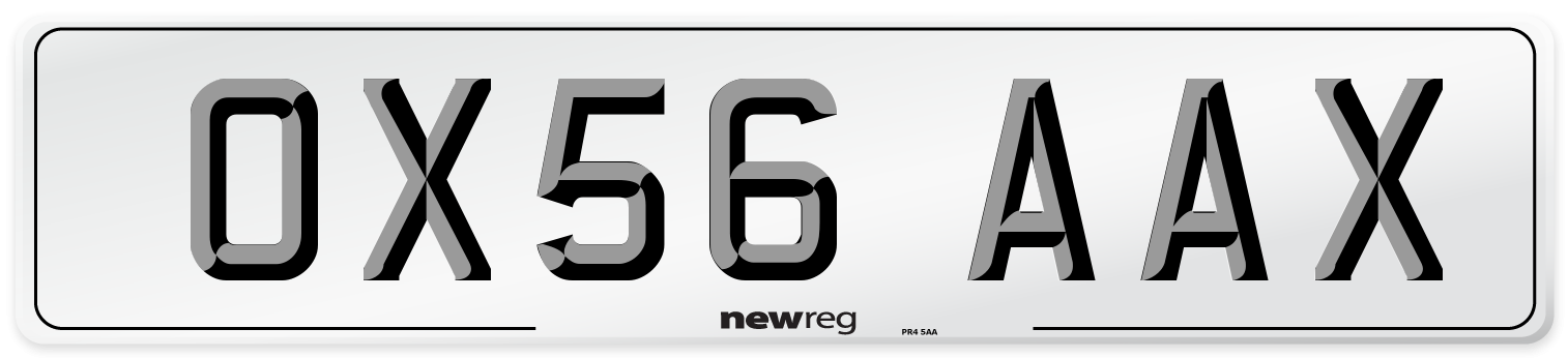 OX56 AAX Number Plate from New Reg